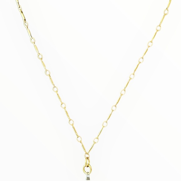 18k Gold Necklace | Iridescent Crystal Glass Butterfly Statement Pendant - Picture 7 of 15